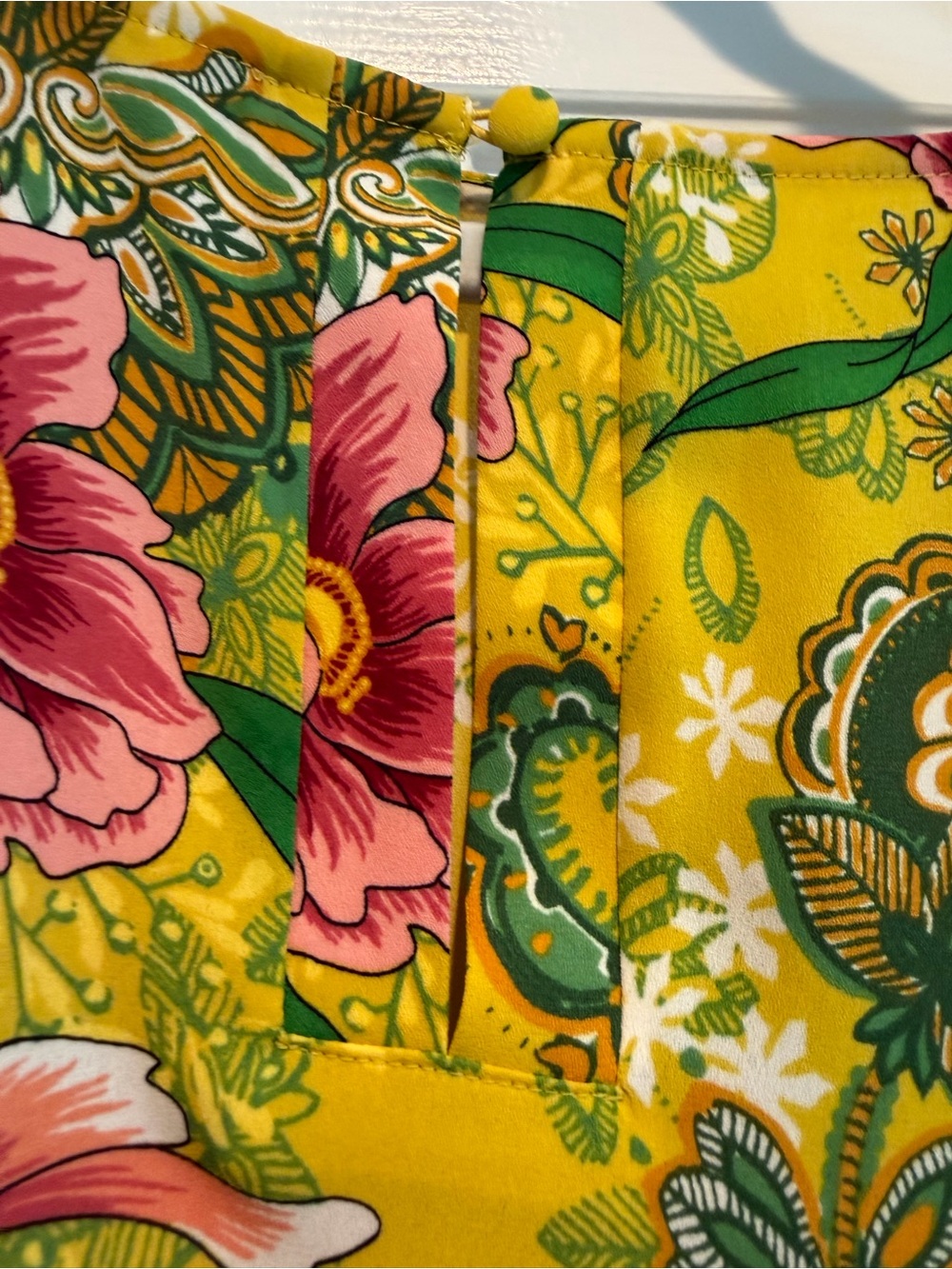 Yellow Floral Long-Sleeve Women's Top - Picture 2 of 4